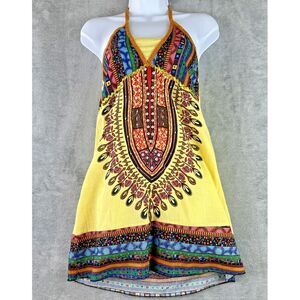 Ravi Famous UK Small Medium Yellow Halter Sequin Tribal Top Festival Boho Hippie